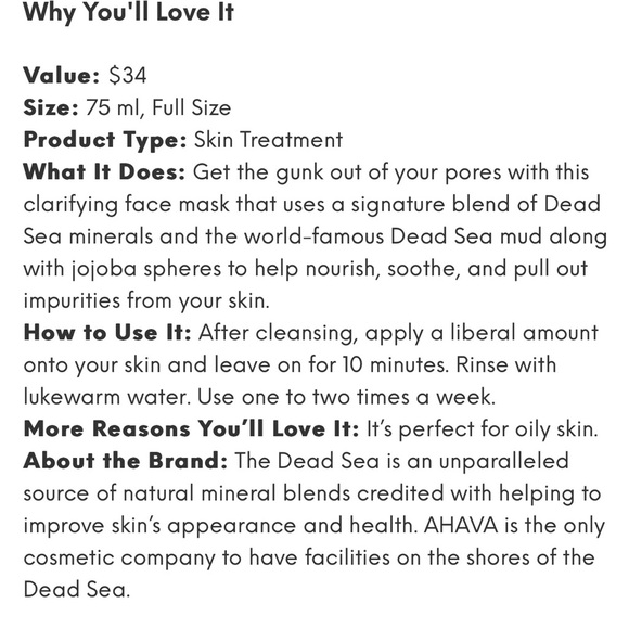 💫 Ahava Clearing Facial Treatment Mask/FINAL PRICE DROP - Picture 2 of 2